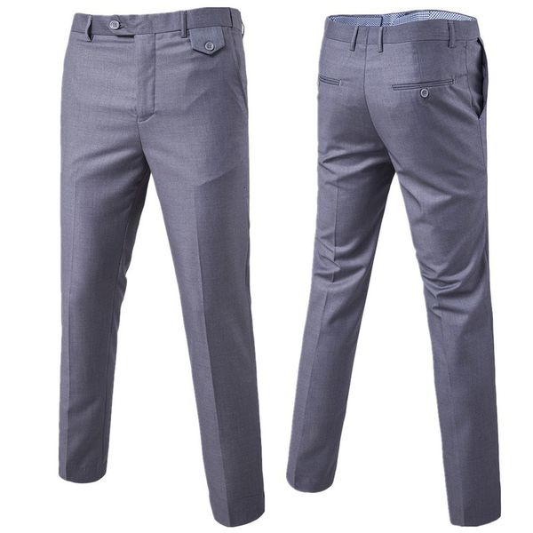 

men spring herf fashion casual business long pak male elastic straight formula broek, Black