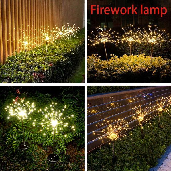 

lawn lamps solar landscape lights dandelion fireworks flash string 90/150/200led garden atmosphere