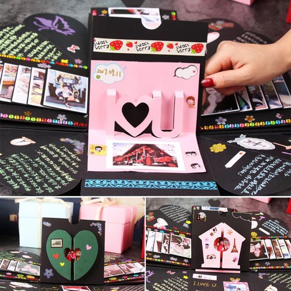 

gift wrap wedding box explosion surprise creative po sticker for valentine's day birthday