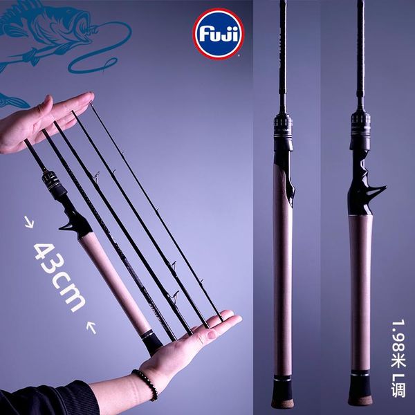 

2021 new arrival japan full fuji parts 5sections portable spinnning/casting fishing rod 1.98m cork handle l action lure fishing