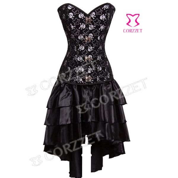 

costumes black court body shaping clothes 2061 fashionable skeleton corset
