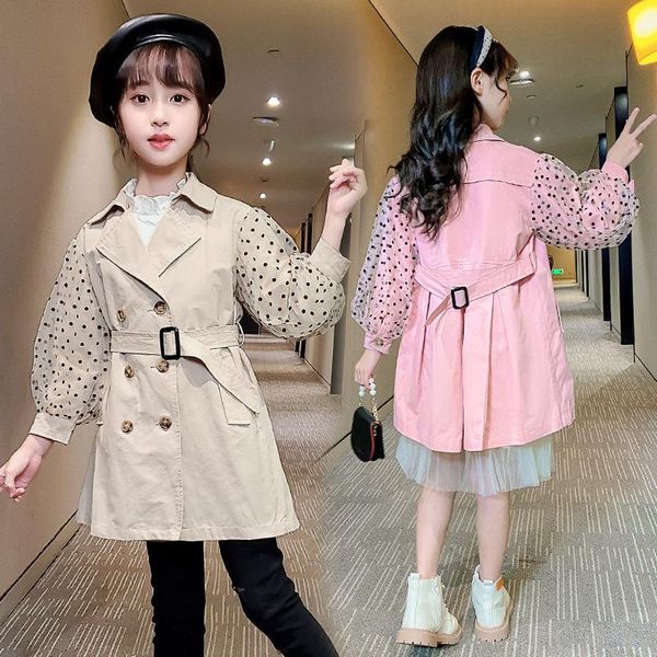 

coat girls baby's kids windbreaker jacket outwear 2021 dots spring autumn overcoat cardigan party outdoor children's clothin, Blue;gray