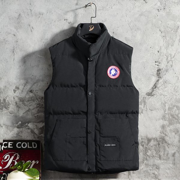 

autumn 2021 new men's down korean loose casual coat zipper collar sleeveless vest, Black;white
