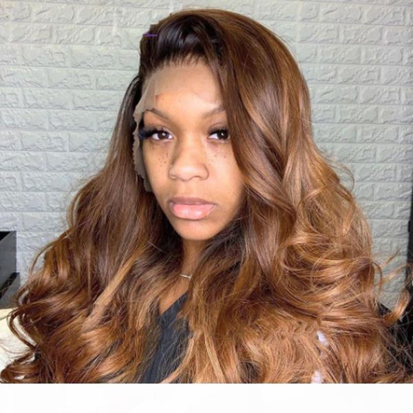 

13x6 lace front human hair wig heighlight water wave closure wig natural hairline glueless with baby hair for women, Black;brown