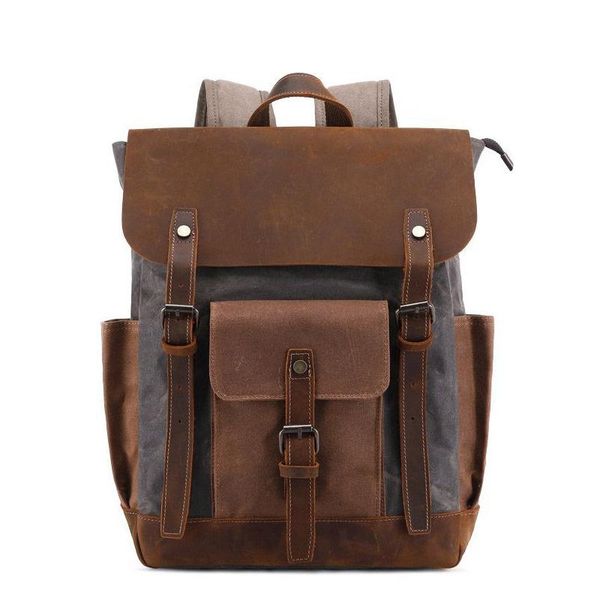 

backpack men's leather male fashion youth leisure travel computer bag