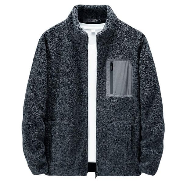 

men's jackets winter polar fleece jacket stand collar coat men casual outdoor hiking outwear thick warm bomber military m-5x, Black;brown