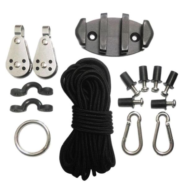 

rafts/inflatable boats kayak anchor stabilization kit strong universal durable rope buckle set with stainless steel ring screws boat accesso