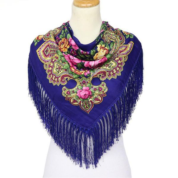 

scarves russian style scarf square twill cotton ladies double embossing women's lady shawls wraps fashion accessories, Blue;gray