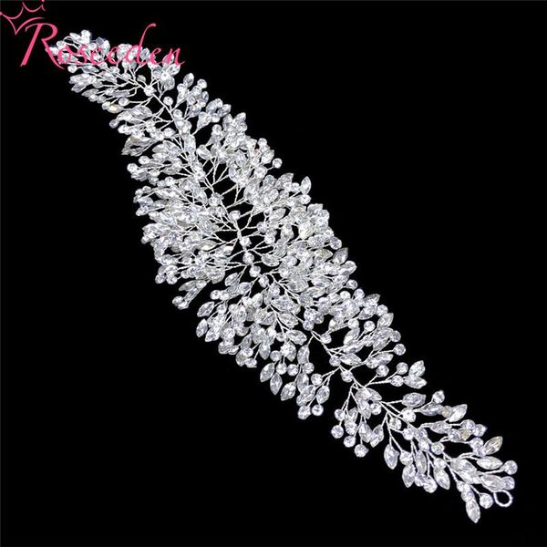 

hair clips & barrettes wedding accessories vintage bridal rhinestone headband crystal jewelry vine re4176, Golden;silver