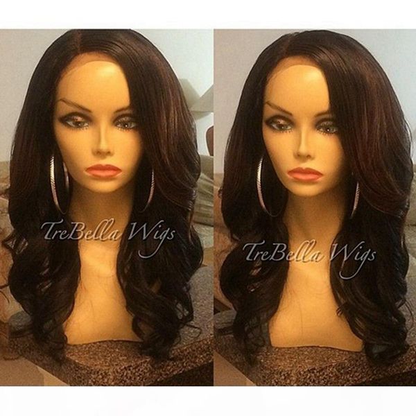 

brazilian hair wigs remy human hair side part full lace wig wavy black color 1b# 100% human hair lace front wigs dhl shipping, Black;brown