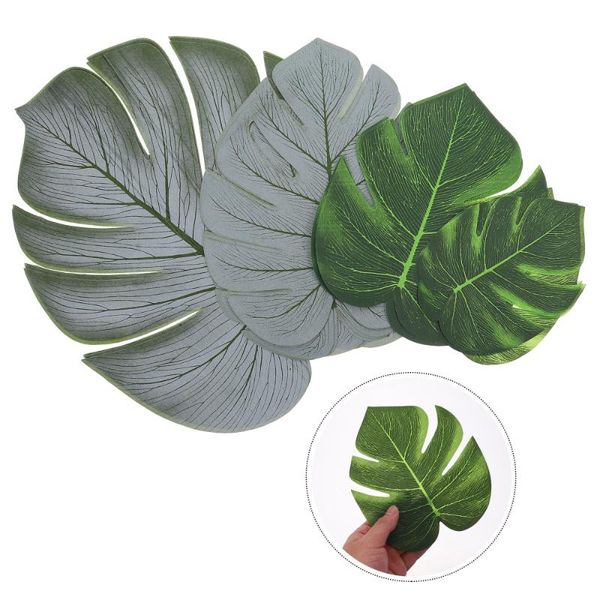 

24pcs hawaii party fake leaves table mats anti-slip placemats insulation placemats