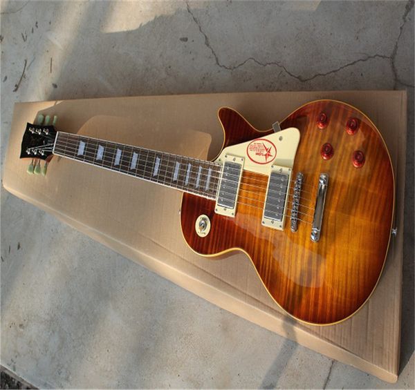 

2021 custom standard signature model electric red five-pointed star jimmy page guitar