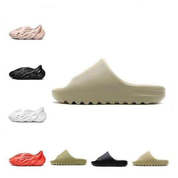 

2021 men slipper and women desert sand earth brown slide bone slide resin foam runner white pink black slippers 36-45 shoe