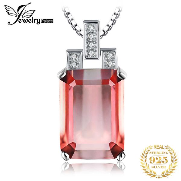 

designer necklace jewelrypalace 6ct emerald cut nano simulated zultanite color change diaspore pendant 925 sterling silver without chain