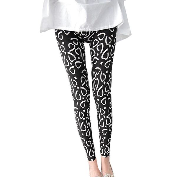 

women's leggings nducjsi printed women love fitness leggins floral pants push up shiny casual letter lipstick, Black