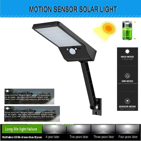 

solar lamps 48 led garden light outdoor remote control street pir motion sensor wall emergency security lamp