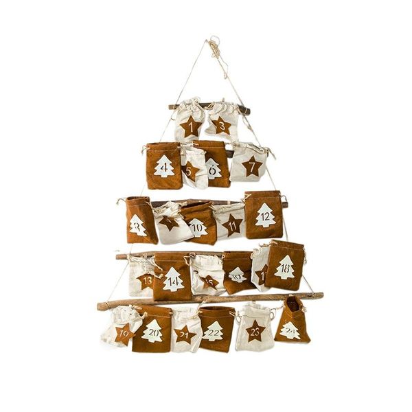 

hanging baskets christmas countdown calendar burlap advent calendars rack with bag candy gift bags diy xmas decorati