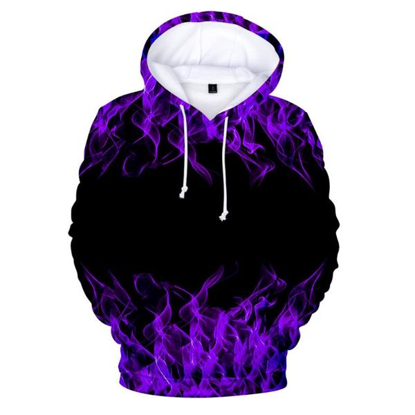 

men's hoodies & sweatshirts 2021 color flame 3d printing men/women autumn fashion sweatshirt long sleeves pollover clothes, Black