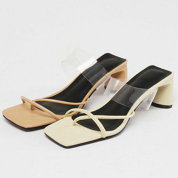 

slippers 2021 summer women high heel ladies sandal shoes fashion pleated flip flops brand casual outdoor slide, Black