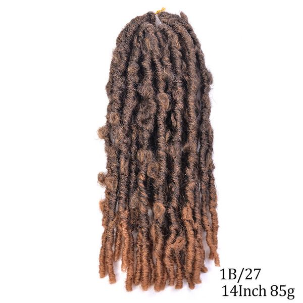 Locais de borboleta Crochet cabelo 6 pacotes para uma cabeça de 12 polegadas pré enlutadas Locs angustiados Locais Crochet Hair Fluffy Dreadlocks Faux Locs Crochet Hair Curto