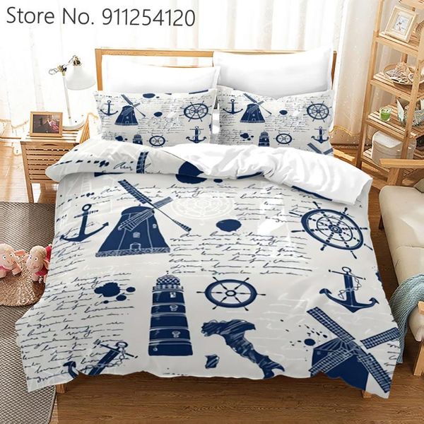 

bedding sets sailboat compass duvet cover set retro 2/3 piece single double  king size navigation bed quilt