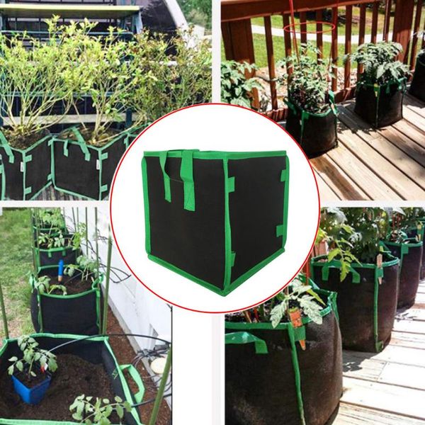 

planting bag black and green edging non-woven felt cultivation planters & pots