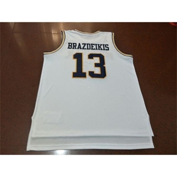 

vintage 21ss michigan wolverines ignas brazdeikis #13 college real embroidery jersey size s-4xl or custom any name or number jersey, Black