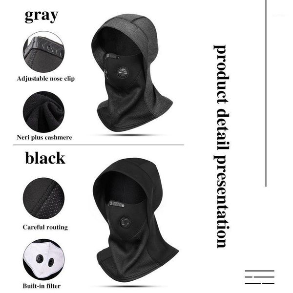 

cycling caps & masks face mask winter warm bicycle bike climbing skiing windproof full cover scarf warmer helmet hat head protector1, Black