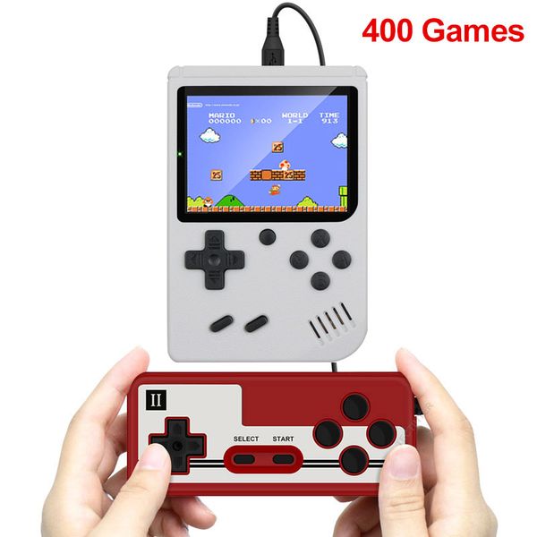 

game player controller lcd colorful screen mini double handheld portable built-in 400 games connect tv game console with gamepad