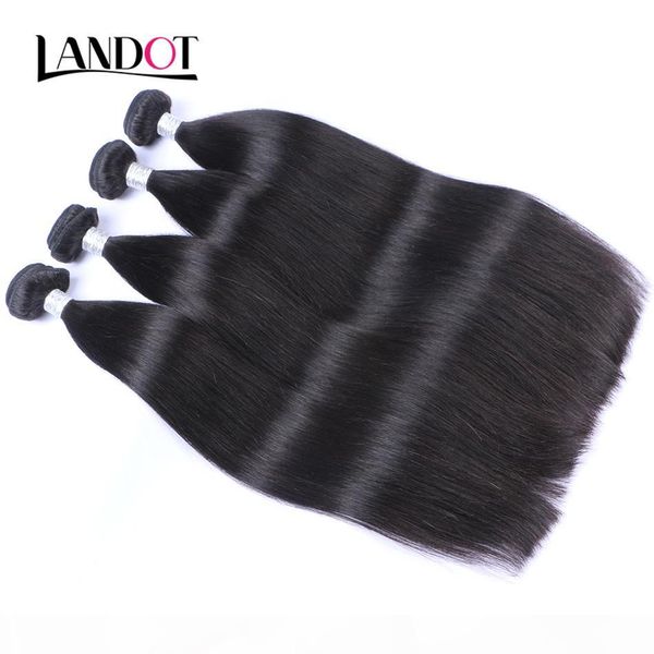 

unprocessed peruvian malaysian indian cambodian brazilian straight virgin human hair weaves bundles natural color remy human hair extensions, Black