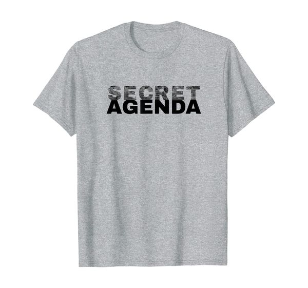 

funny secret agenda t-shirt, White;black