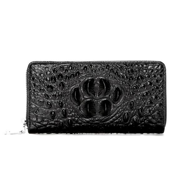 

crocodile long layer bag, pattern men's personalized clutch, phone cowhide, wallet, clutch luftq
