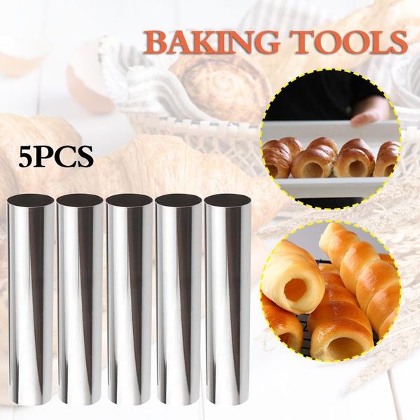

rolling pins & pastry boards 5pc ox horn tube stainless steel baking cake mould for household kitchen durable easy to clean non stick metal
