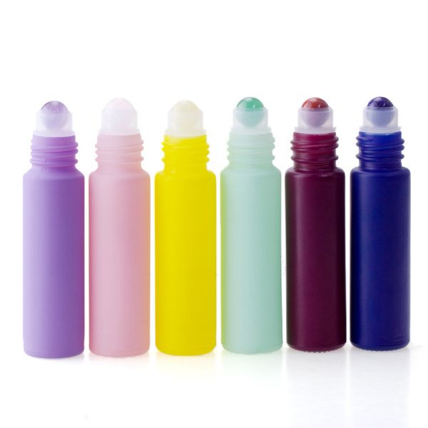 

10ML Colors Essential Oil Bottle Glass Roll On Perfume Crystal Roller Ball Bottles