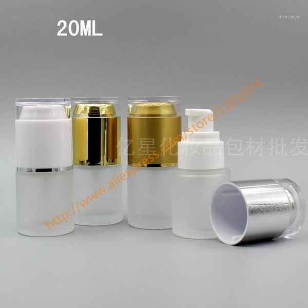 

20ml clear frosted bottle with shiny gold/silver/white/matte gold acrylic pump,for lotion/essential oil/liquid cream