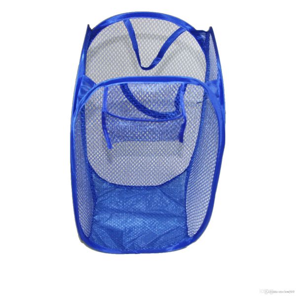 Großhandel Hohe Qualität Falten Mesh Wäschekorb Organizer Lagerung Schmutzige Kleidung Container Multi Farben Waschen Kleidung Korb Tasche XDH0026