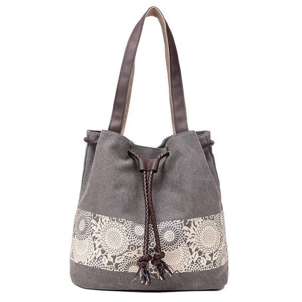 

evening bags women's fashion korean canvas shoulder bag vintage print casual portable handbags for women 2021