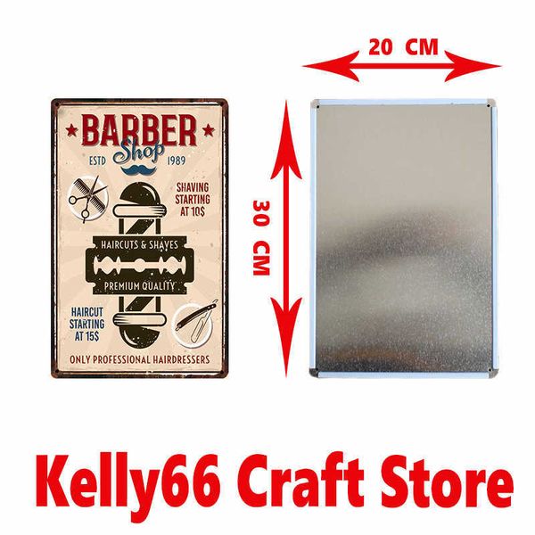 

beware barber shop at work hair salon metal sign poster home decor bar wall plaque iron painting 20*30 cm size dy3