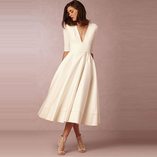 

women spring v-neck maxi dress vintage half sleeve female long dress casual retro lady party dress vestidos plus size, Black;gray