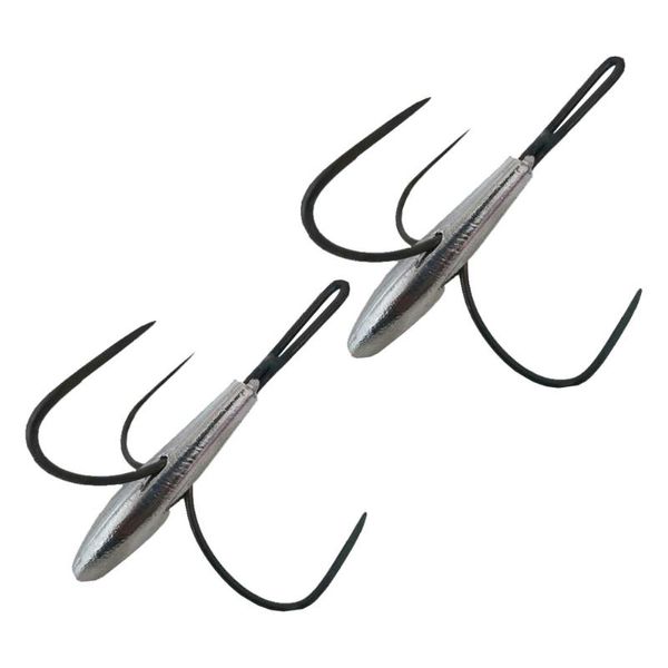 

fishing hooks 2pcs fish useful three-claw anchor accessories (silver)