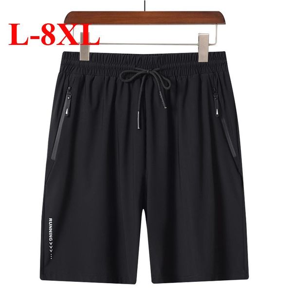 

men's shorts -8xl sports summer thin running fitness quick-drying black gray white loose large size casual basketball pants, White;black