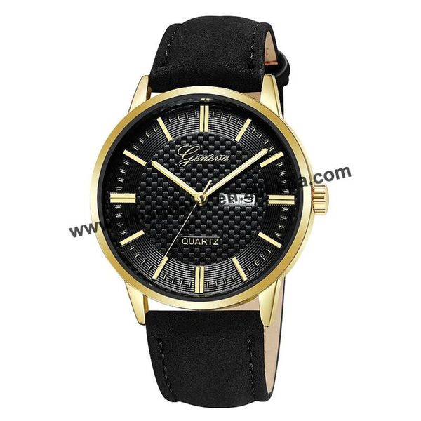 

wristwatches fashion leather women calendar watches round analog quartz dress men watch casual geneva roman number 675, Slivery;brown