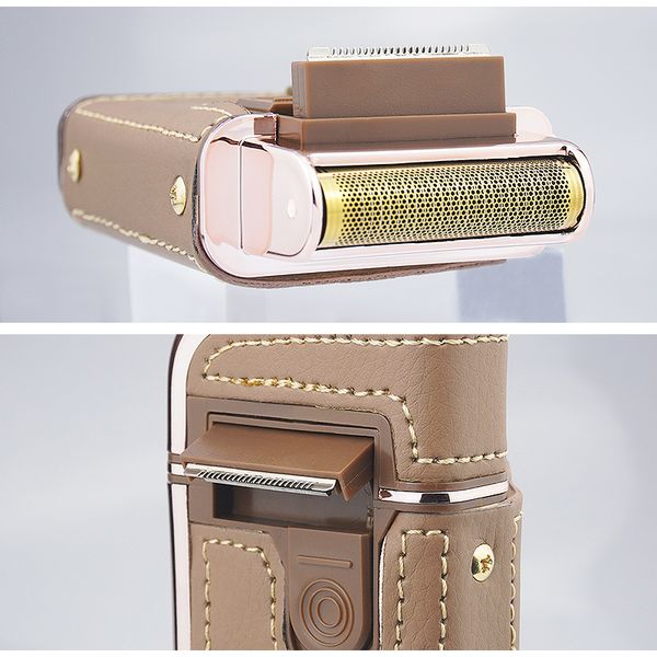

kemei reciprocating electric shaver rechargeable beard shaving machine cordless razor protable leather vintage pop-up trimmer