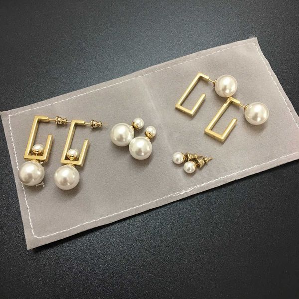 

d family 2021 new versatile simple square size earrings, Golden