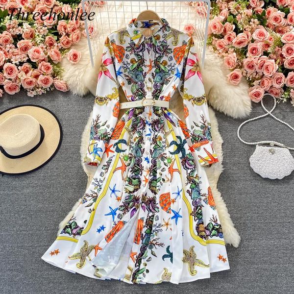 

casual dresses retro elegant dress for women autumn 2021 single breasted turn-down collar hit color female party vestidos, Black;gray