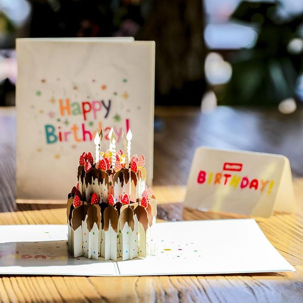 

3d up dream cake greeting card christmas birthday new year invitation