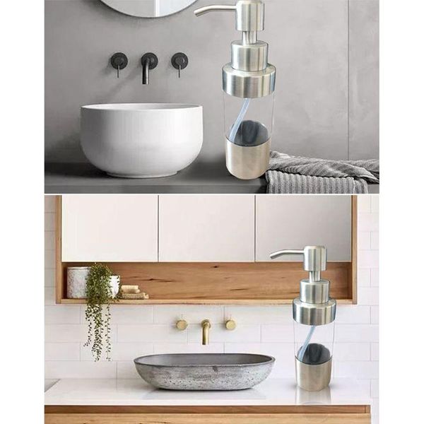 

stainless steel pump soap lotion dispenser liquid bottle tool bathroom kitchen