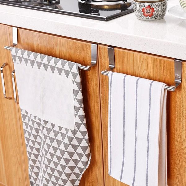 

hooks & rails stainless steel towel rack bathroom accessories kitchen cupboard hanger cabinet racks over door shelf