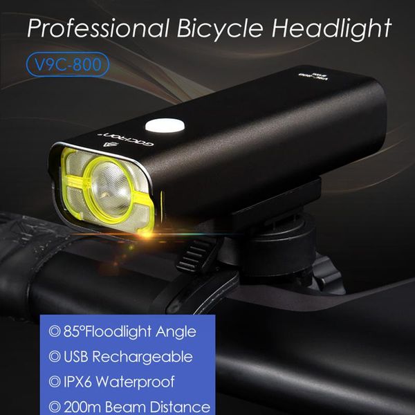 

gaciron mtb bike headlight pro bicycle front light v9c-800 lumens road bike mountain ipx6 waterproof chargeable lamp