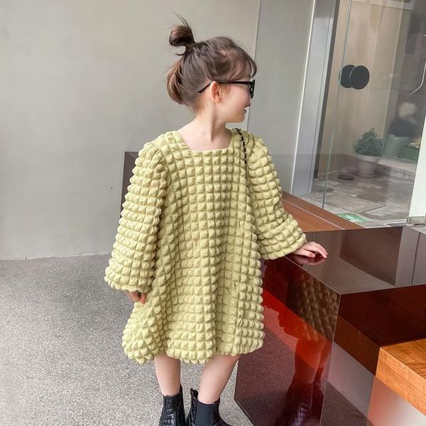 

girl's dresses 2021 autumn arrival girls long sleeve princess dress kids no belt, Red;yellow
